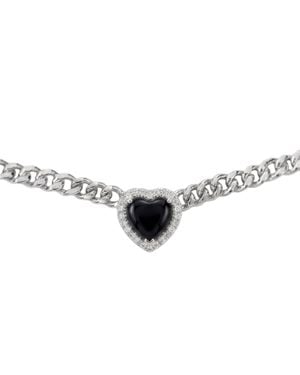 BLOOMTINE | Earth Angel HQ Loves Frequency Mini Onyx Heart Choker Necklace - Multicolour