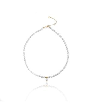 Miss Cecilia Mila Fresh Water Pearl Choker - Metallic