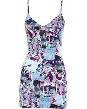 Brenda Agradi Ibiza Style Printed Bodycon Party Minidress - Blue