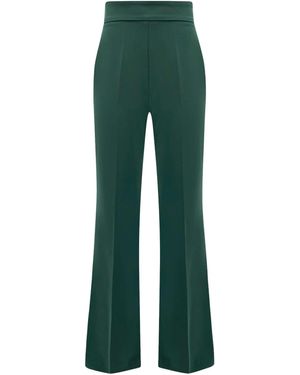 Tia Dorraine High-Waist Flared Pants - Green