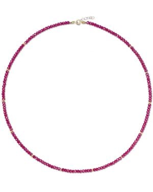 Bombyx House Birthstone July Ruby Station Necklace - Red