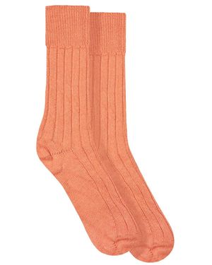 Paul James Knitwear Alpaca Kenilworth Lounge Socks - Orange