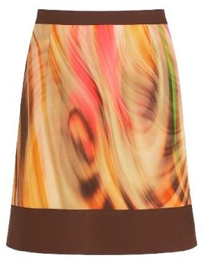 Conquista A Line Animal Print Skirt - Orange