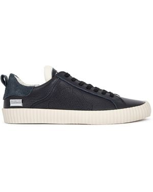 Springa | Unique Vulcanized Sneakers Italian Handmade Wavy Leather Trainers - Blue