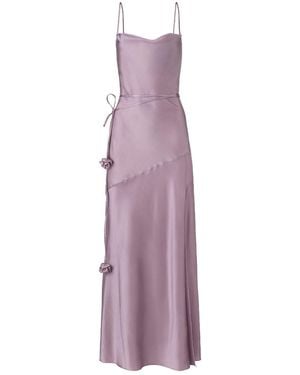 Lita Couture Floor Lenght Satin Dress - Purple