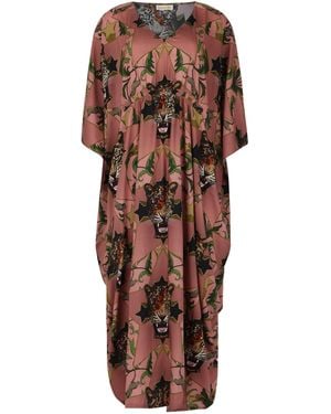 Henelle Starlight Leopard Kaftan Dress - Brown