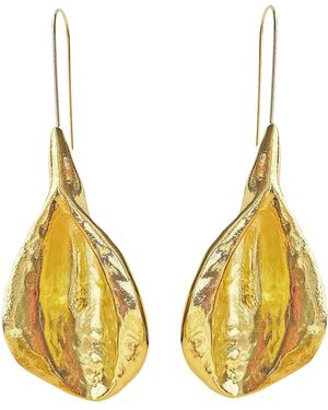Smilla Brav Recycled Brass Statement Earrings - Yellow