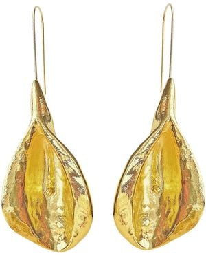 Smilla Brav Recycled Brass Statement Earrings - Yellow
