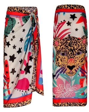 LOVEIST STORE Safi Leopard Sarong Pareo - Red