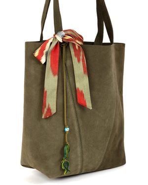 SJW BAGS LONDON Bosphorus Breeze Suede Tote Bag - Green