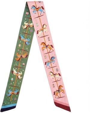 seree Year Of The Horse Silk Twilly - White
