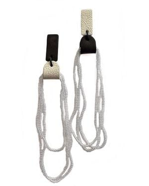 WAIWAI Mistral Bead Hoops Earrings - White