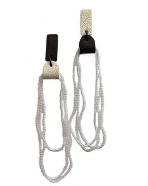 WAIWAI Mistral Bead Hoops Earrings - White