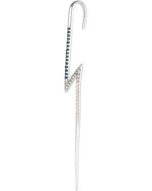 Spero London True Lightning Gemstones Sterling Bolt Ear Crawler - White