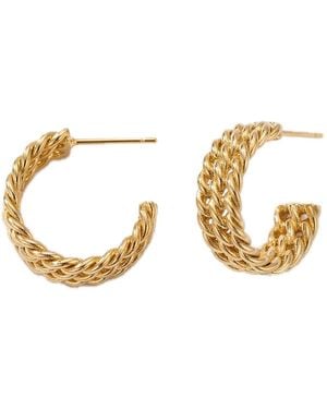Elk & Bloom Triple Twisted C 14K Huggie Hoops - White