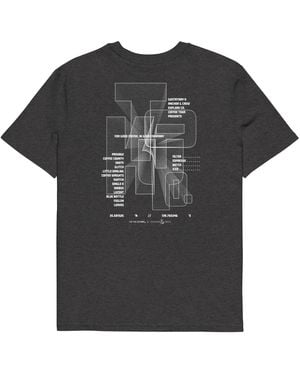 Anchor and Crew Dark Heather Gustatory Tokyo Coffee Scene Organic Cotton Embroidered T-Shirt - Black
