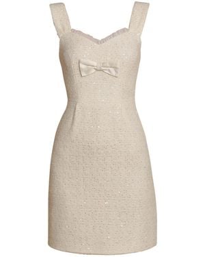 Santinni Jackie Wool Tweed Dress - Natural