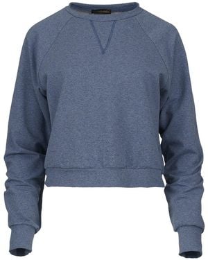 Conquista Crop Melange Sweatshirt - Blue