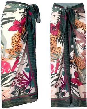 LOVEIST STORE Del Rey Tropical Patterned Sarong Pareo - Green
