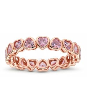Kylie Harper Bezel-Set Heart Eternity Band Ring - Pink
