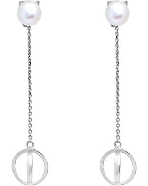 Sheida Farrokhi Circle Drop Earrings - White