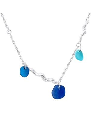 Glassy Havbølge Anklet - Blue