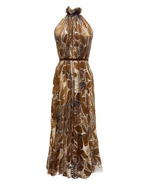 Carol Coelho Limited Edition Terraforma Silk Chiffon Long Gown - Natural