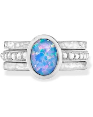Dower & Hall Opalicious Twinkle Stacking Rings - Blue