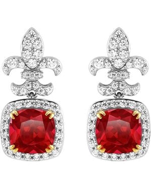 Arte Madrid Casa Real Fleur-De-Lis Earrings - Red