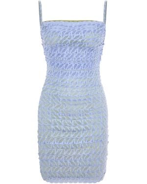 Maison sél Lace Ribbon Dress - Blue