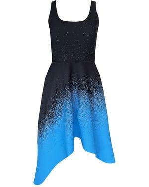 Arto. Graduation Scoop-Neck Asymmetrical Tank Knit Dress - Blue