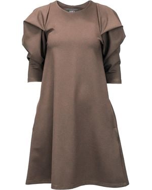 Nola Lily Mini Dress Taupe - Brown