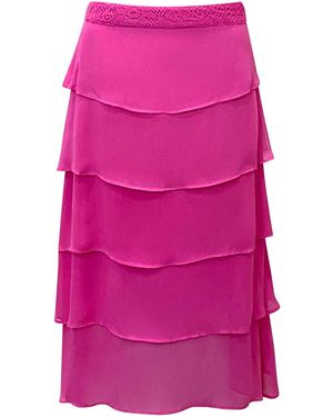 Why Mary Hot Layered Midi Skirt - Pink