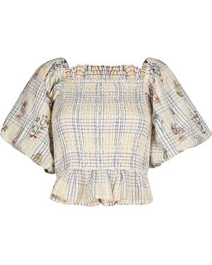 Em & Shi Healing Herbs Smocking Top - Natural