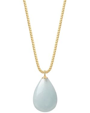 Katy Faye Neutrals March Aquamarine Necklace - Metallic