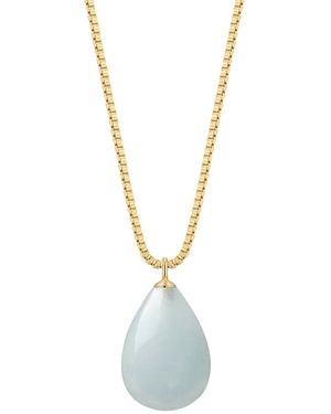 Katy Faye Neutrals March Aquamarine Necklace - Metallic