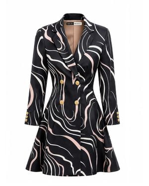 Richa Sharma Neutrals Sustainable Luxury Blazer Dress - Black