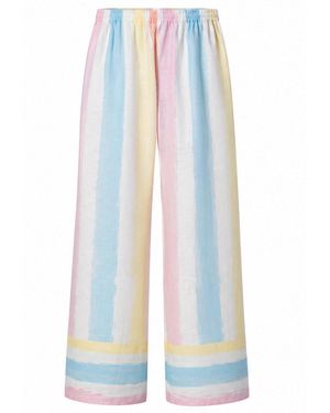 LOVEIST STORE Pastel Stripe Relaxed Fit Trousers - Blue