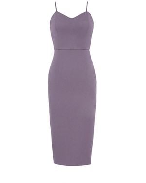 Nomi Fame Onda Crepe Midi Dress With Adjustable Straps - Purple