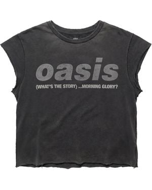 Other Oasis What's The Story Raw Edge Vintage Band T-Shirt - Black