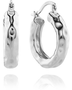 Aaria London Mini Chateau Hoops - White