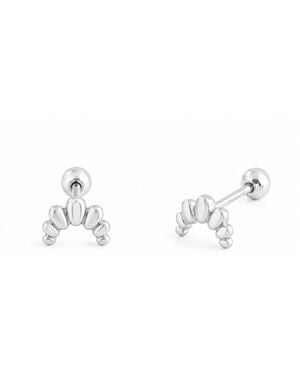 Spero London Sterling Croissant Earrings - Metallic