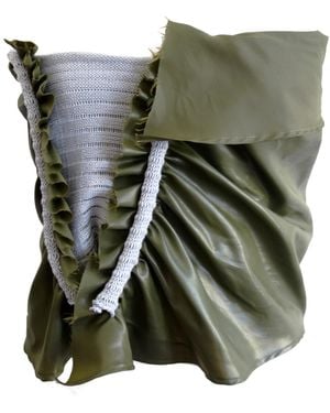 Ccy Currency Halterless Frill Top - Green