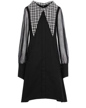 Larisa Dragna Chest Cotton Dress With Detachable Collar - Black