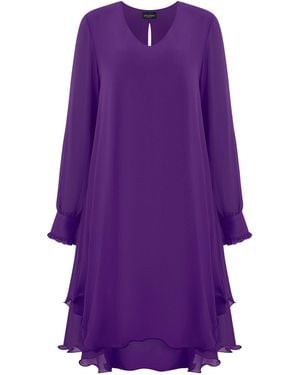 James Lakeland Long Sleeve Wave Hem Dress - Purple