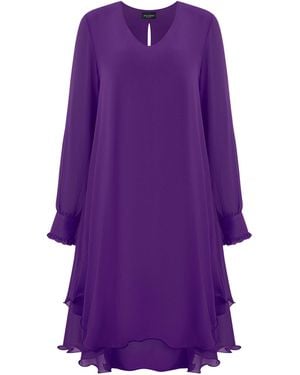 James Lakeland Long Sleeve Wave Hem Dress - Purple