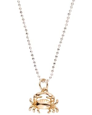 Oana Savu Chic Summer Handcrafted Crab Pendant Necklace - Metallic