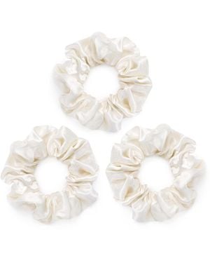 Silk Works Ivory Large Scrunchies - Metallic