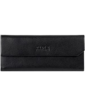 Time Resistance Foldable Leather Glasses Case - Black