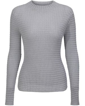NUAJE NUAJE Auden Merino Wool Mock Neck Top - Grey